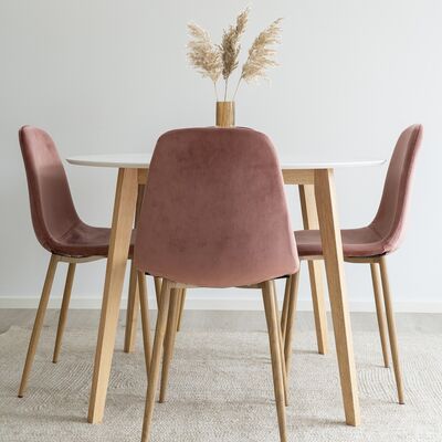 House Nordic Vojens pyöreä ruokapöytä 105, valkoinen/luonnonväri